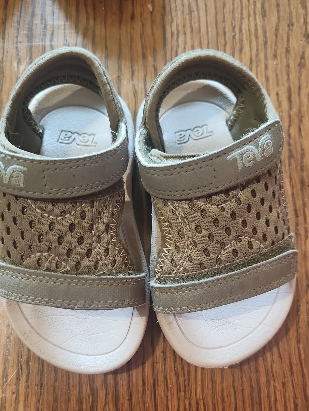 Teva Kids Tan Olive Hook-and-Loop Sandals